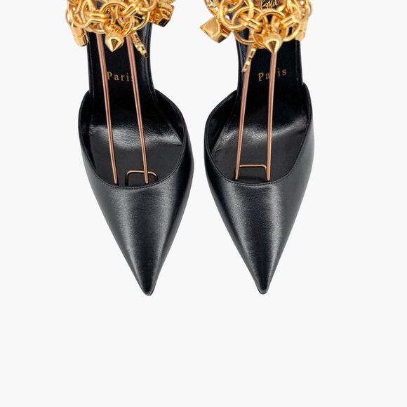 Christian Louboutin Gourmi Black Anklet Charm Pumps Heels Size 39.5 US 9.5 - Picture 4 of 16